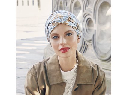 Turban Christine Shakti, vzor Ikat Blues