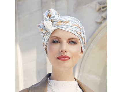 Turban Christine Beatrice, vzor Ikat Blues