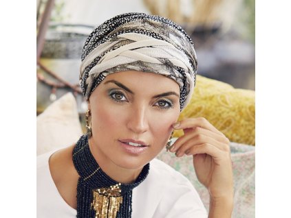 Turban Christine Boho Scarlett, vzor Tulip & Snake