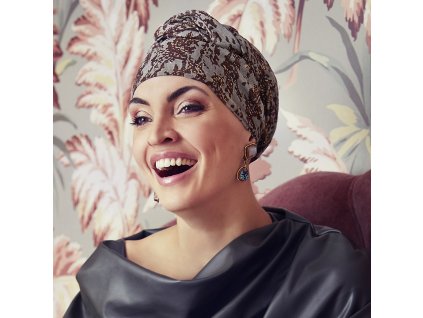 Turban Christine Boho Amber, vzor Gold Dust Browns