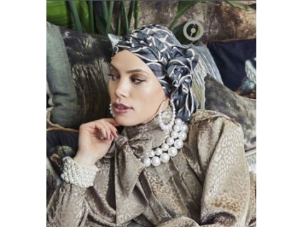 Turban Boho Juvela, vzor Peacock Leaf