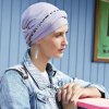 Turban Viva Emmy, vzor Solid w/piping, Lavender Grey