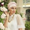 Turban Christine Boho Amber, vzor Red Golden Glam