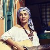 Turban Boho Saphire, vzor Zebra Flowers