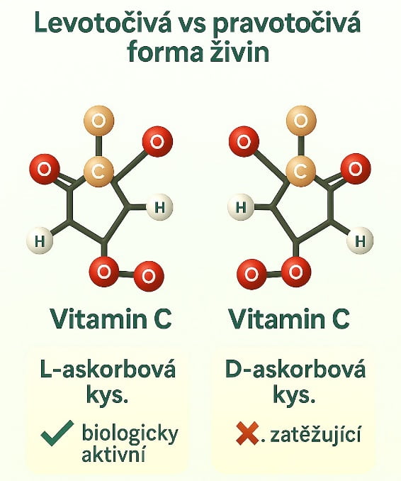 Levotočivá vs Pravotočivá forma živin