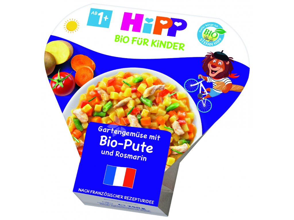 HiPP BIO Zelenina ze zahrádky s BIO krůtím masem a rozmarýnem 250g
