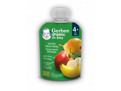 GERBER Organic kapsička hruška, jablko a banán 16x90g