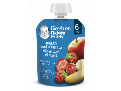 GERBER Natural kapsička jablko, banán a jahoda 16x90g