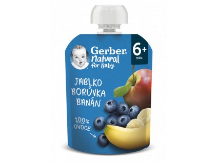 GERBER Natural kapsička jablko, borůvka a banán 16x90g