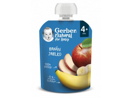GERBER Natural kapsička banán a jablko 16x90g