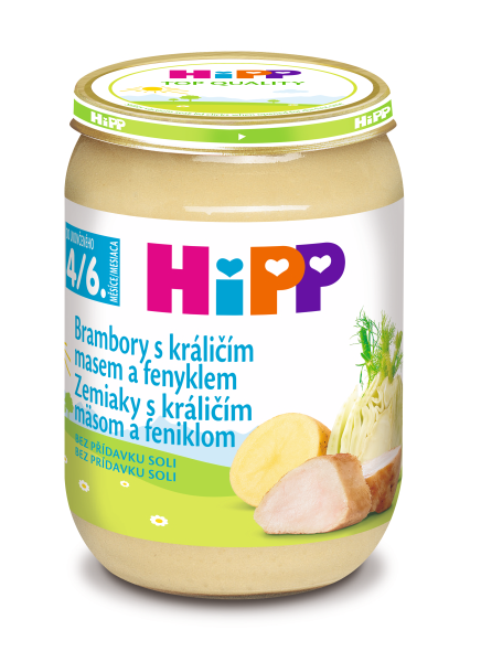 HiPP BIO Brambory s králičím masem a fenyklem 190g