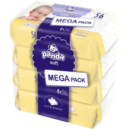 Panda Dětské vlhčené ubrousky Soft (4× 56 ks)