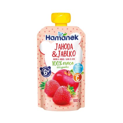 Hamánek Jahoda a jablko 100% ovoce 6m+ (100 g)