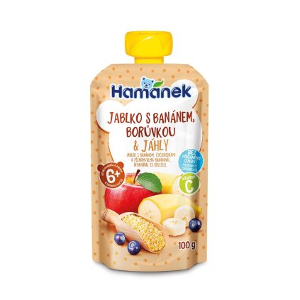 Hamánek Jablko, banán, borůvky a jáhly 6m+ (100 g)