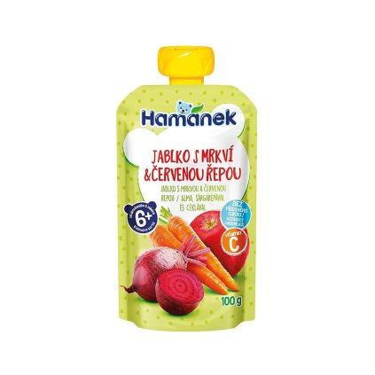 Hamánek Jablko, mrkev a červená řepa 6m+ (100 g)