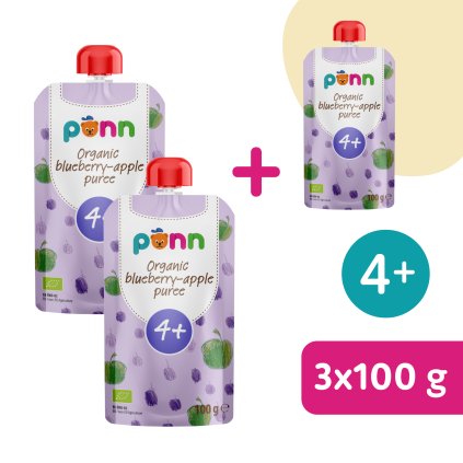 2+1 ZDARMA: SALVEST Põnn BIO Jablko s borůvkami (100 g)