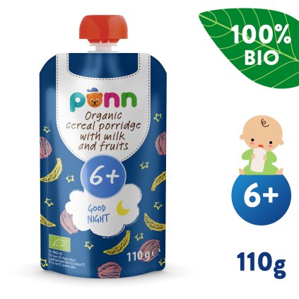 SALVEST Pönn BIO Mléčná kaše na dobrou noc s ovocem (110 g)