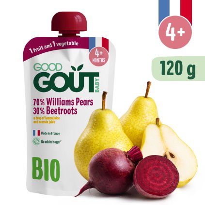 Good Gout BIO Hruška Williams s červenou řepou (120 g)