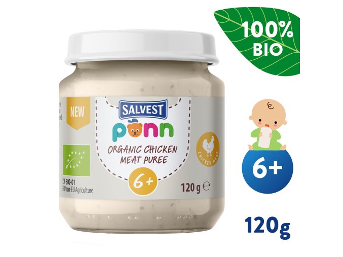 SALVEST Põnn BIO Kuřecí pyré (120 g), exp. 17.07.2025