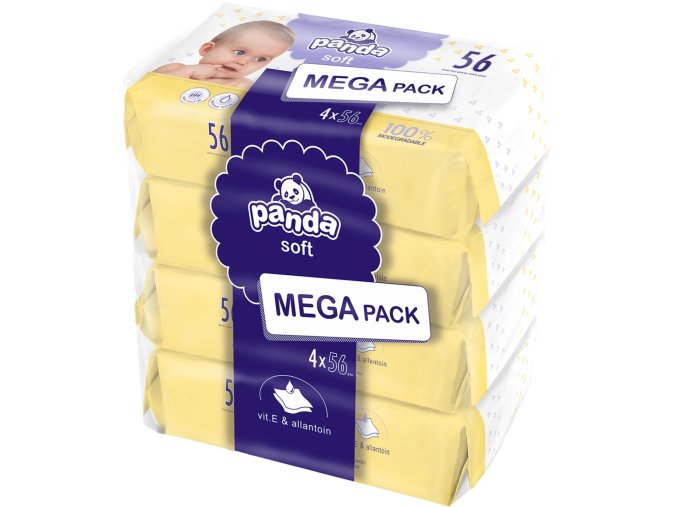 Panda Dětské vlhčené ubrousky Soft (4× 56 ks)