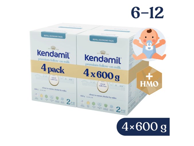 4x Kendamil Premium 2 HMO+ (600 g)