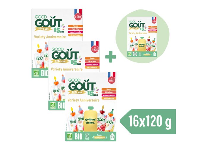 3+1 ZDARMA: Good Gout BIO Ovocný Jackpot (4×120 g)