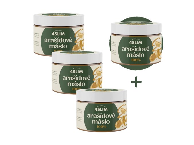 3+1 ZDARMA 4Slim: Arašídové máslo 100% (500 g)
