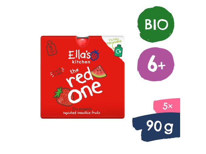 Ella's Kitchen BIO RED ONE ovocné pyré s jahodami (5x90 g)
