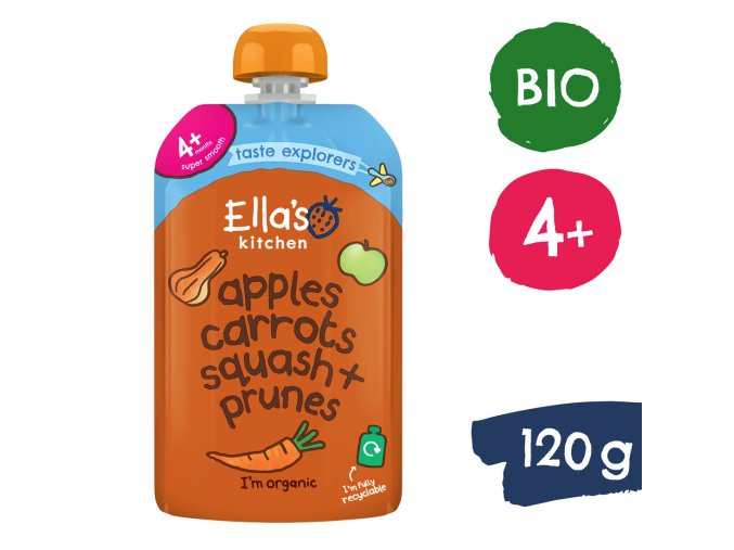 Ella's Kitchen BIO Dýně, mrkev, jablko a švestka (120 g)