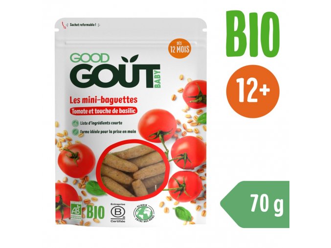 Good Gout BIO Mini bagetky s rajčátky (70 g)