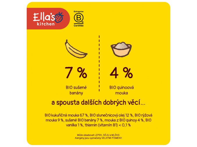 Ella's Kitchen BIO Křupavé kroužky s banánem a vanilkou (20 g)