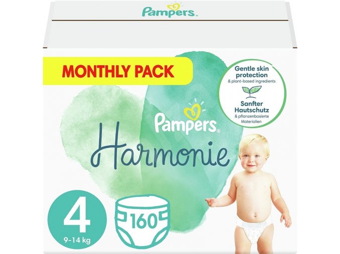 Pampers Harmonie Měsíční balení dětských plenek vel. 4 (160 ks)