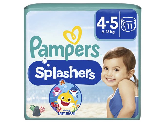 Pampers Splashers Carry Pack Baby Shark Plenkové kalhotky vel. 4 (11 ks)