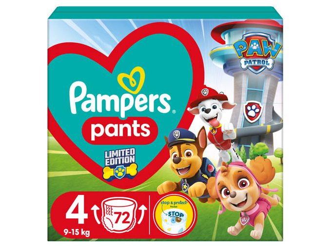 Pampers Pants Carry Pack Paw Patrol Plenkové kalhotky vel. 4 (72 ks)