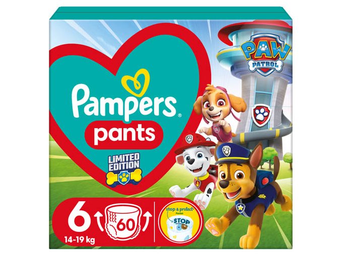 Pampers Pants Carry Pack Paw Patrol Plenkové kalhotky vel. 6 (60 ks)