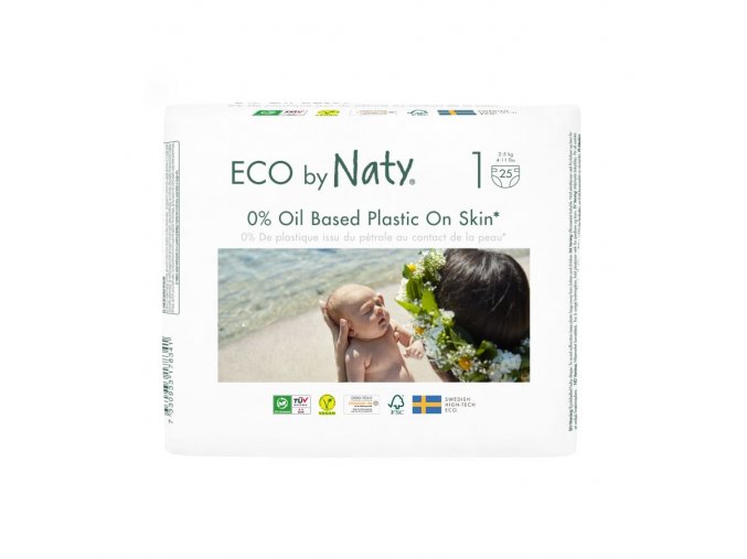 Eco by Naty Newborn 2–5 kg (25 ks), eko plenky