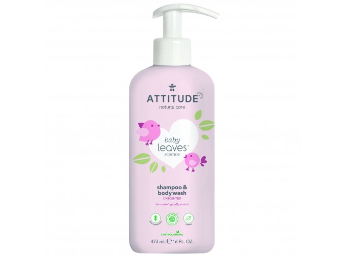 Attitude Baby Leaves Dětské tělové mýdlo a šampon 2v1 (473 ml)
