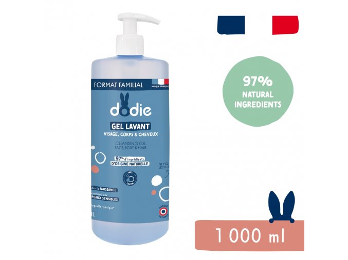 Dodie Dětský mycí gel na vlasy, tělo a obličej 3v1 (1000 ml)