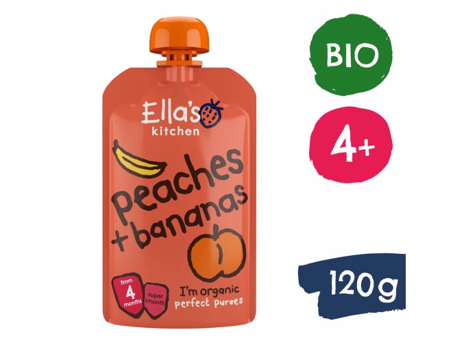 Ella's Kitchen BIO Banán s broskví (120 g), exp. 30.06.2024
