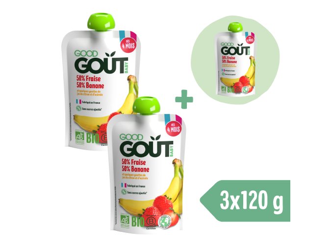 2+1 ZDARMA: Good Gout BIO Jahoda s banánem (120 g)