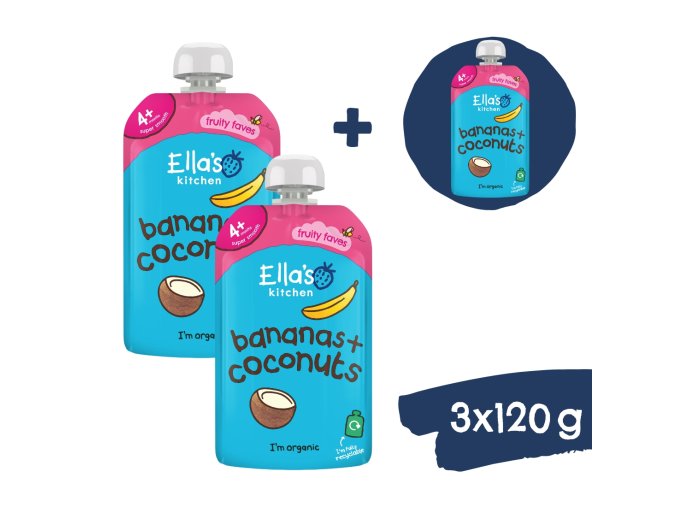 2+1 ZDARMA: Ella's Kitchen BIO Banán a kokos (120 g)