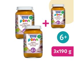 2+1 ZDARMA: SALVEST Põnn BIO Hovězí maso se zeleninovým pyré (190 g)