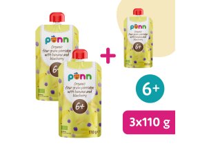 2+1 ZDARMA: SALVEST Põnn BIO Banán s borůvkou a obilnými vločkami (110 g)