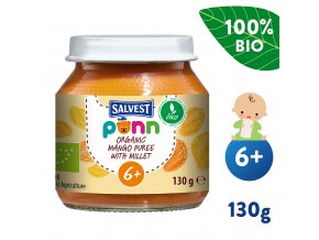 SALVEST Põnn BIO Mangovo-banánové pyré s jáhly (130 g)