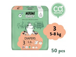 Muumi Baby 3 Midi 5–8 kg (50 ks), eko pleny