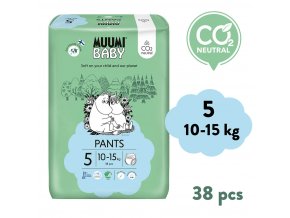 Muumi Baby Pants 5 Maxi+ 10-15 kg (38 ks), kalhotkové eko pleny