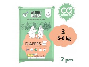 Muumi Baby 3 Midi 5–8 kg (2 ks), eko pleny