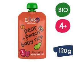 Ella's Kitchen BIO Dětská rýže, hruška a broskve (120 g)