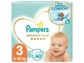 Pampers Premium Care Value Pack Dětské jednorázové pleny vel. 3 (60 ks)