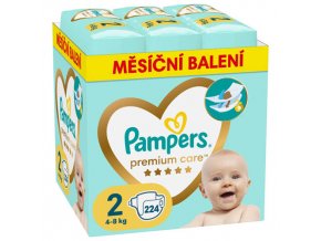 Pampers Premium Care Měsíční balení jednorázových plen vel. 2 (224 ks)